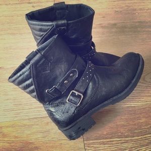 Faded Glory Black Moto Boots
